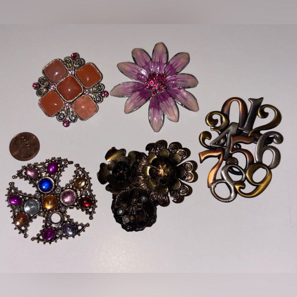 Various Multicolor Brooch Bundle - image 1